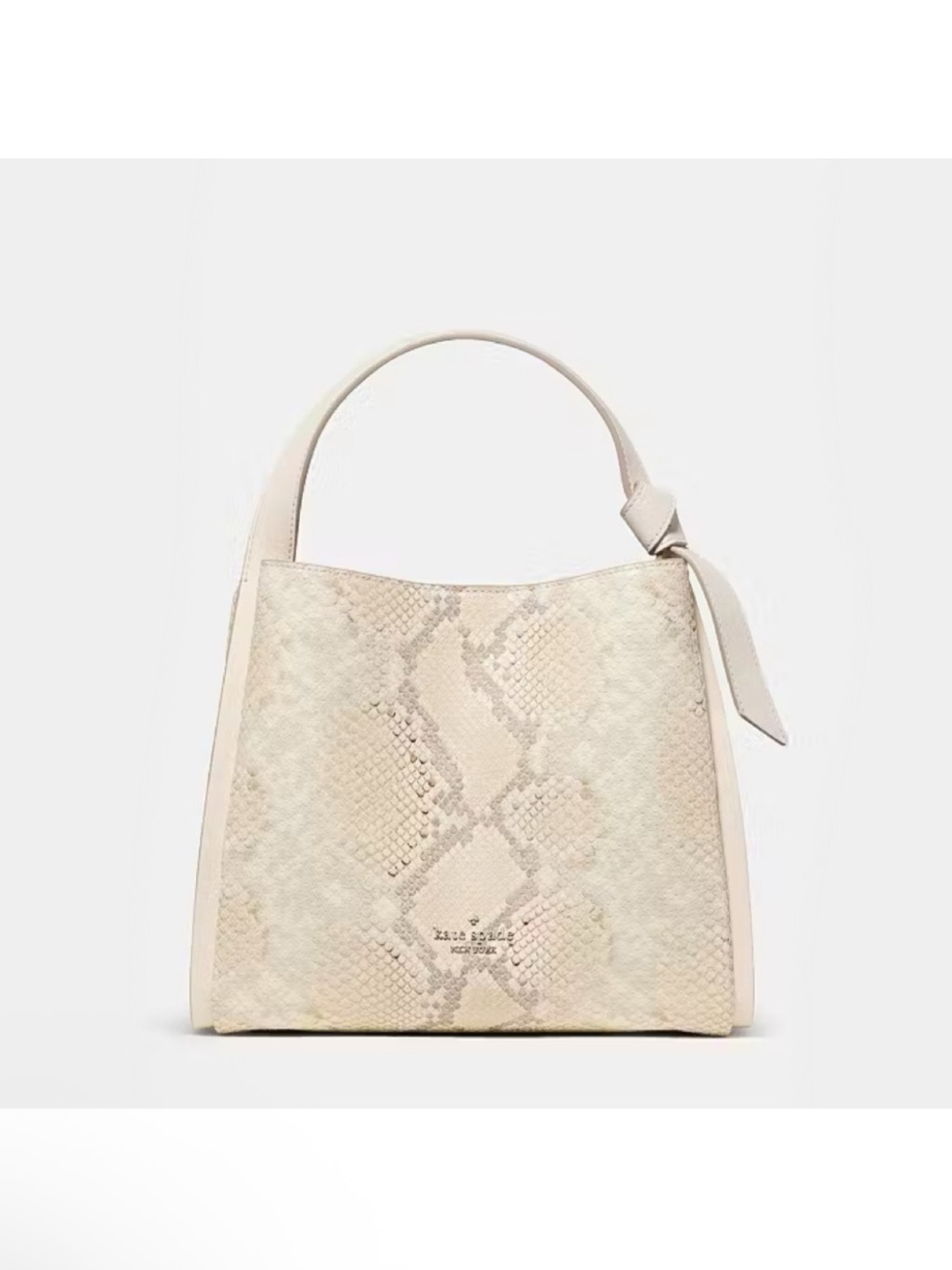 Kate Spade Knott Snake Embossed Medium Carryall Bag Natural Multi